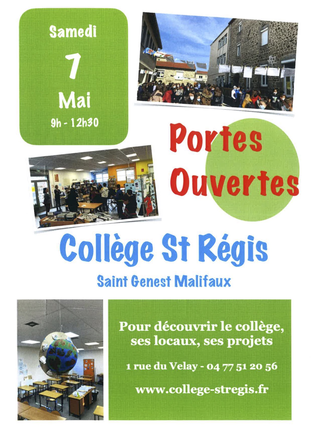 PORTES OUVERTES SAMEDI 7 MAI Collège Saint Jean François Régis